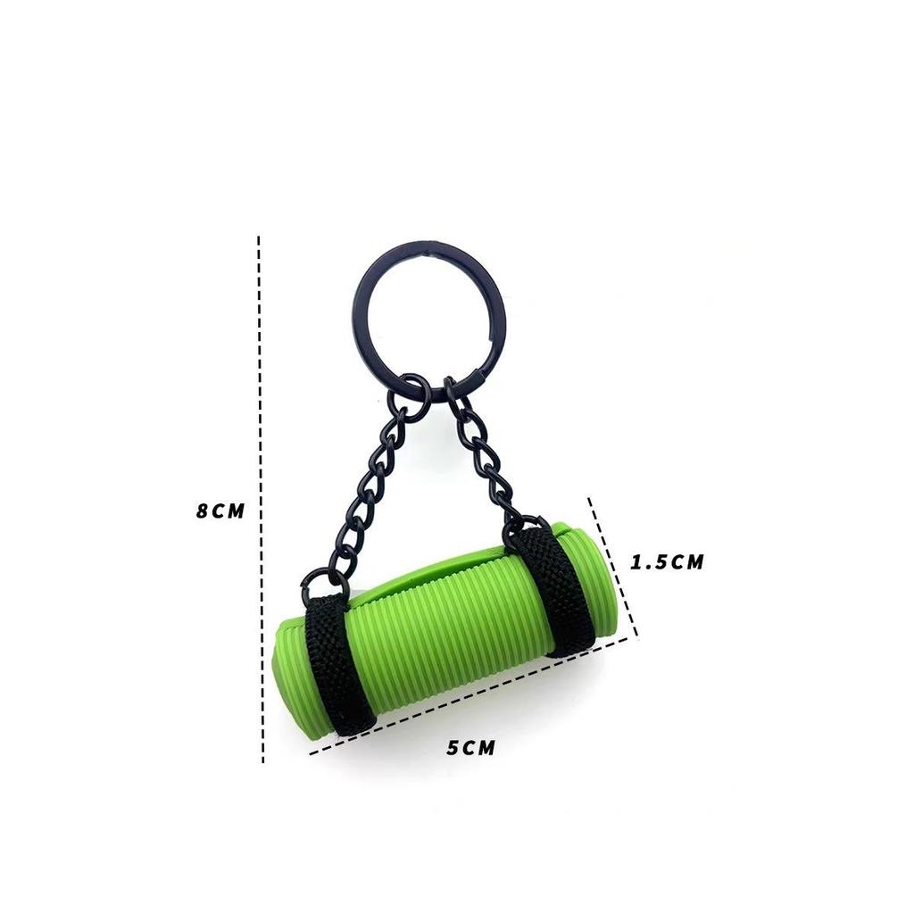 New Style 2025 Yoga Mat Keychain: Sports & Fitness Pendant with Colorful Dopamine Design