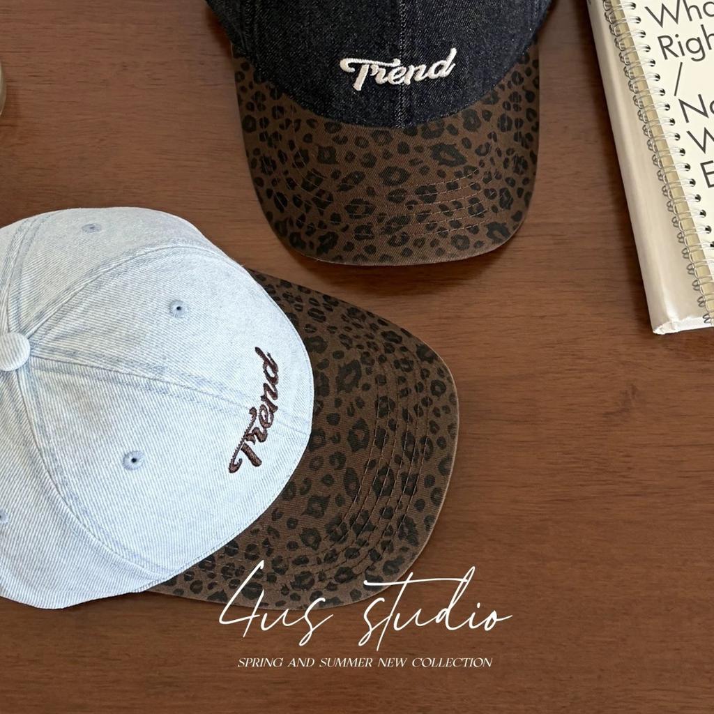 Spring and Summer New Denim Style Embroidered Baseball Cap Men Leopard Print Fashion Casual Sun Baseball Cap Women