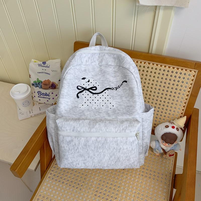 Schoolbag Japanese puppy embroidered backpack fresh multi-color college style student schoolbag lightweight large-capacity computer backpack