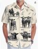 Summer Hawaiian Shirt Men's Fashion Digital Printing Short Sleeve Source Factory One and a half sleeves