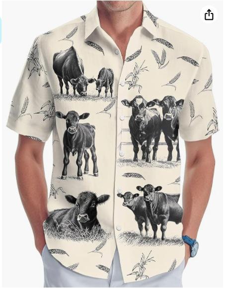 Summer Hawaiian Shirt Men's Fashion Digital Printing Short Sleeve Source Factory One and a half sleeves