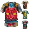 Japanese Ghost Prajna Graphic T Shirts For Men 3D Printing Round Neck Casual Short Sleeve Tee Tops Personalized Men T Shirts