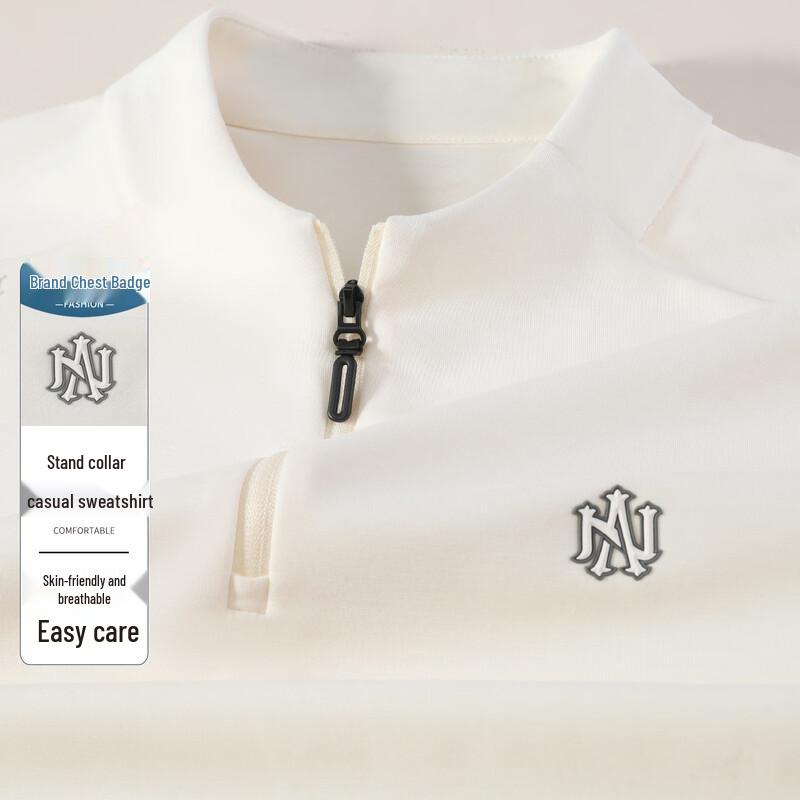 Men s Sporty Casual Half-Zip Stand-Collar Pullover 3XL