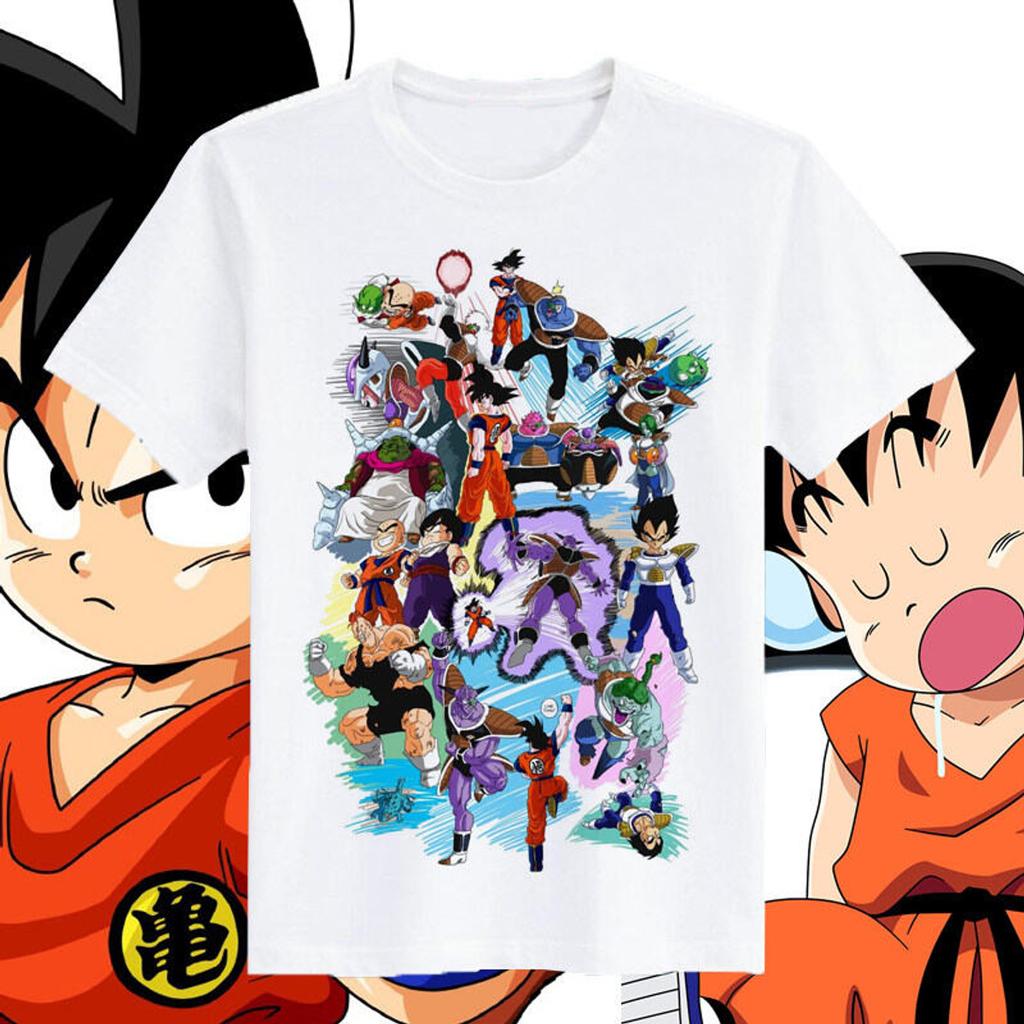 2026 Summer New Dragon Ball Anime Merchandise Trendy Brand Sun Wukong T-shirt Children's Set Pure Cotton Loose Tops