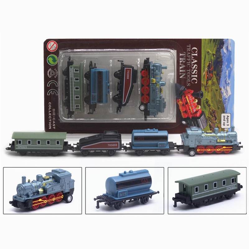 

Ретро Поезд Сплав Модель Игрушка Набор Винтажный Паровоз Четыре Штуки Детский Подарок Style A