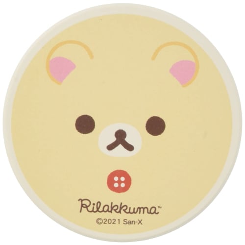 Kinsei Pottery "Rilakkuma" Korilakkuma Ceramic Absorbent Coaster, 9cm, Face, 362517
