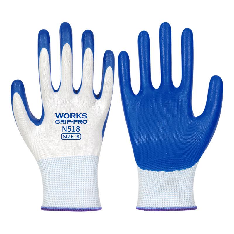 Nitrile Reinforced Wear-Resistant Waterproof Work Gloves for Puncture-Proof Gardening & Construction