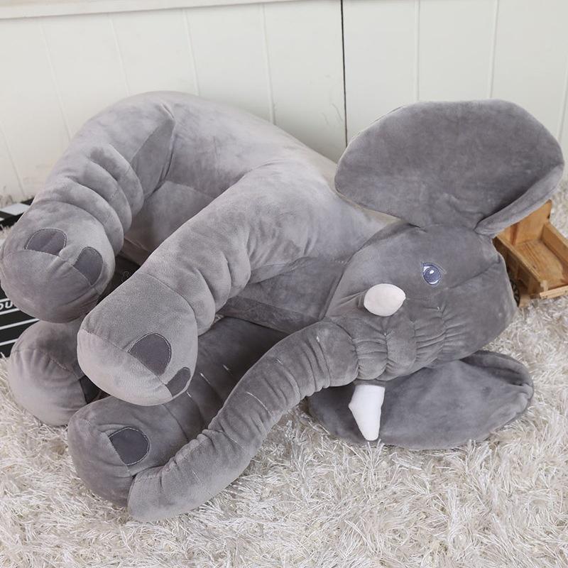 Cartoon Big Size Plush Elephant Toy Kids Sleeping Back Cushion Stuffed Pillow Animal Doll Baby Doll Birthday Gift for Children