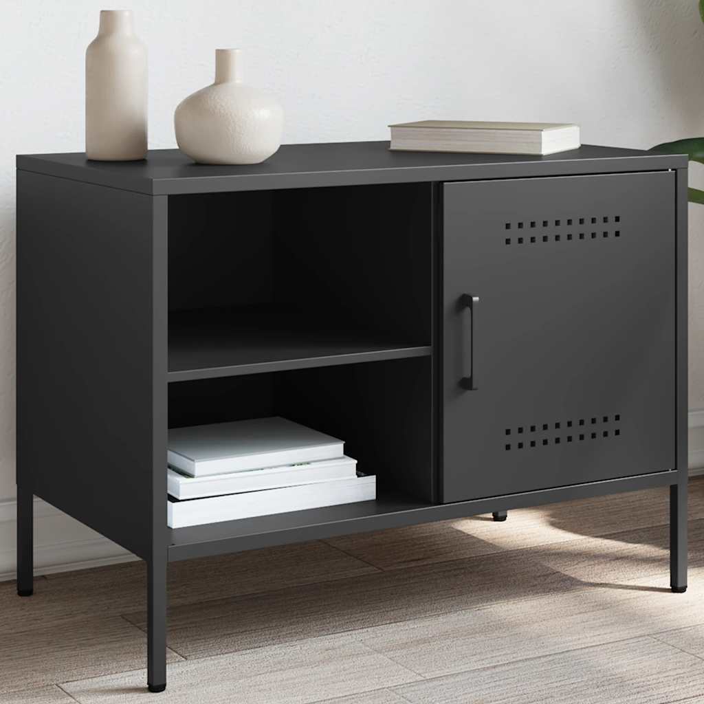 TV Stand Black 68 X 39 X 50.5 Cm Steel