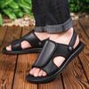 Men Summer Sandals simple black beach walking design Lightweight Open Toe Beach Walking Shoes Outdoor Casual Slip On Footwear Da