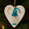1/2Pcs Christmas Pendant Heart Shape Gnome Santa Claus Pattern Charm Festive Ornament Decorative Christmas Accessory