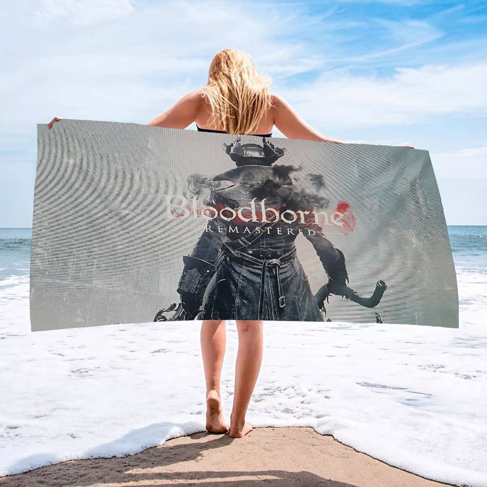 Actionspiel B-Bloodborne Mikrofaser Strandtuch Saugfähig Schnell trocknend Weich Yoga Schwimmen Resort Bergsteigen Handtuch