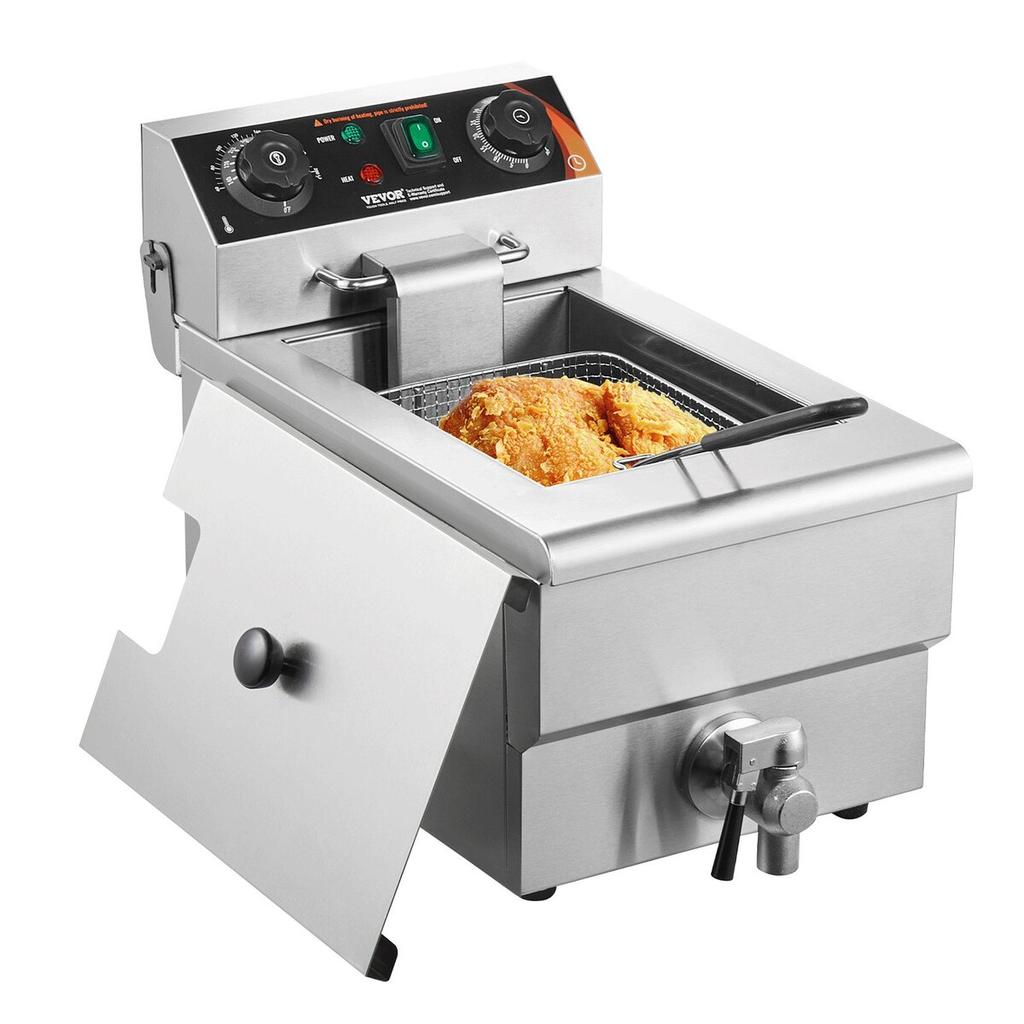 Commercial Electric Deep Fryer 3000W 9L Stainless Steel Upgrade 200°C
