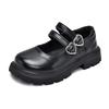 Girls' Leather Shoes for Spring and Autumn Children's Performance Shoes, Black Dance Shoes, Medium and Large Children's Leather Shoes