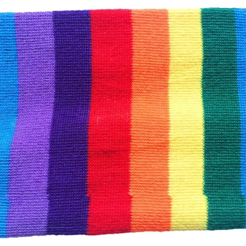 Colorful Rainbow Stockings Cute Thigh Over Knee Dance Socks Striped Arm Warmer Gloves Christmas Gifts Cosplay Costume