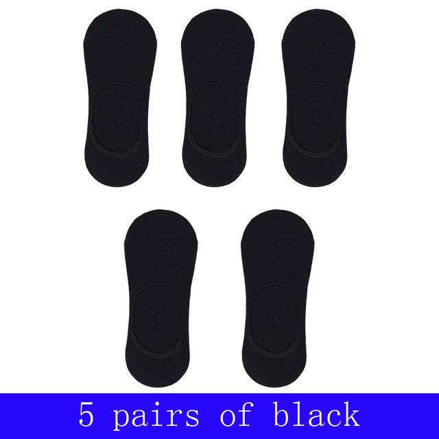 

Мужские носки Banboo и хлопковые носки в упаковке, 5 пар, модные повседневные нескользящие силиконовые невидимые тапочки, мужские носки-невидимки, размеры 37-43 Eur37-43