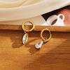 European & American Style Zircon Water Drop Earrings - High Polished Stainless & Titanium Steel, Vacuum Plated 18K Gold, Waterproof.