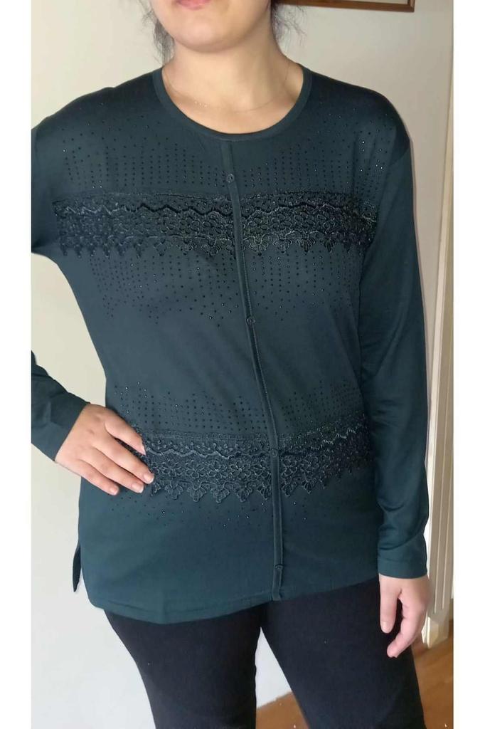 Women's Big Size Blouse Guipure Stone Trend Mother Blouse