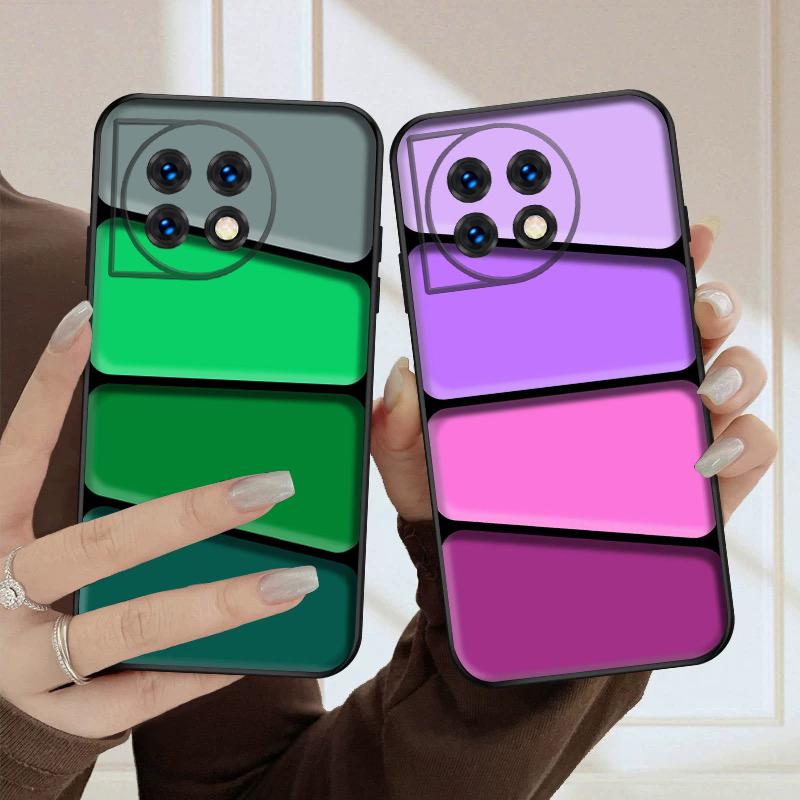 Colored color blocks For OnePlus 8 9 11 12 13 10 Pro 9RT 8T 12R Ace 3 5 2V Nord CE 4 Lite N20 SE 30 200 silicone soft phone case