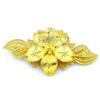 Neue Goldfarbe Damen Blumenkleid Schmuck Abzeichen Anstecknadel Clip Große Brosche