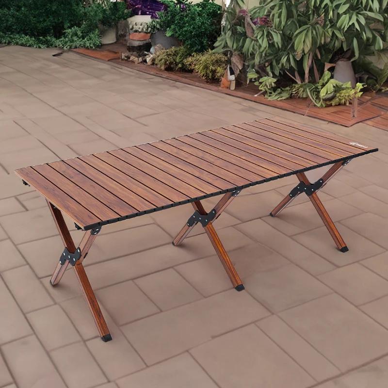 Podzimní rodina venku Kempingový stůl Obývací pokoj Zahrada 120CM Woodiness Skládací stůl Nábytek Kempingové vybavení