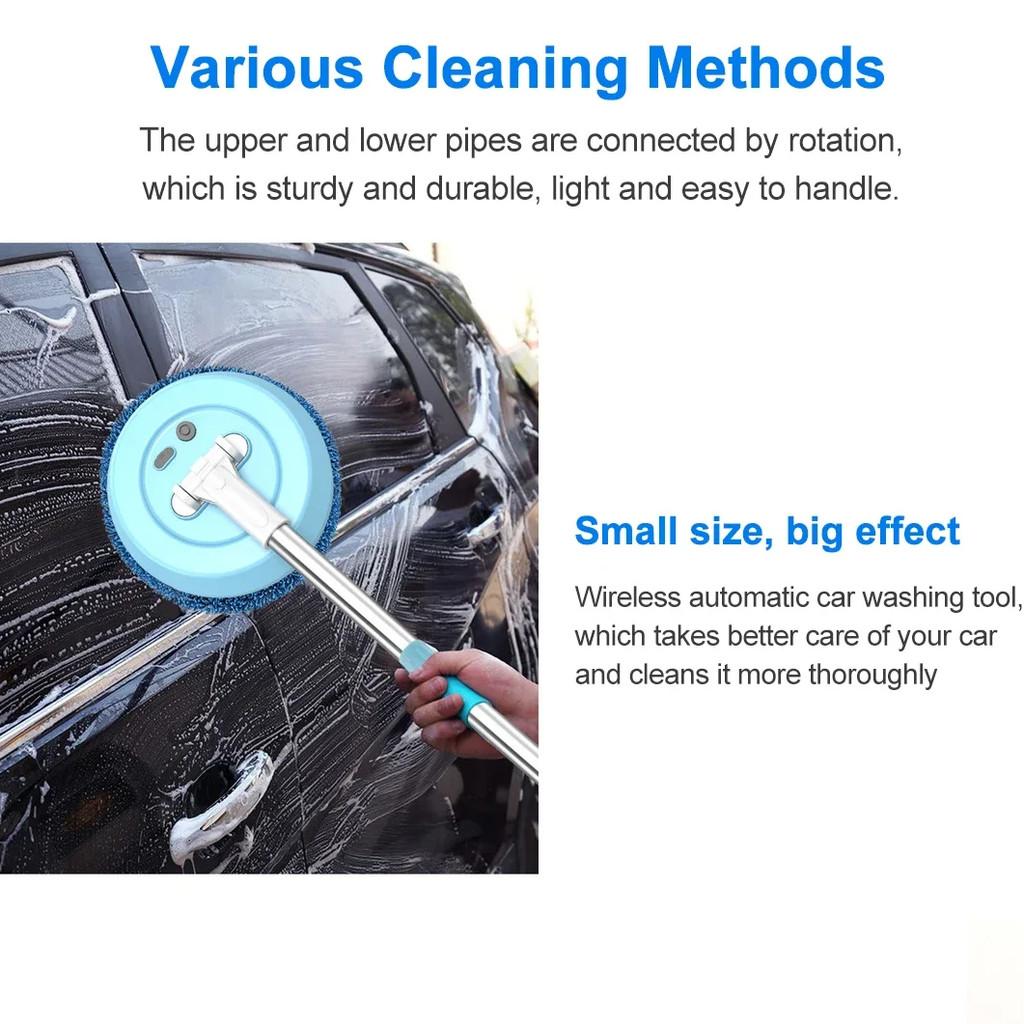 2 in 1 Automatic Wireless Electric Spin Mop Car Glass Ceiling Door Windows Floor Scrubber Machine Wet & Dry Home Cleaner