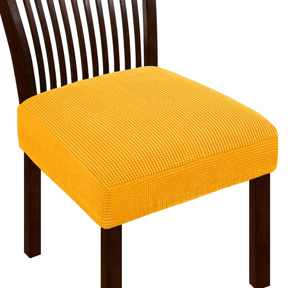 Jacquard Chair Seat Cover Elastic Chair Slipcovers for Home Banquet Dining Room Solid Color Removable Washable Chair Covers
