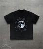 Cute Y2k Digital Moon Graphic Tee, Retro Gamer Star T-Shirt for Men Women, Y2K Cosmic Night Sky Top, Vintage Style 8 Bit Moon Shirt, Unisex
