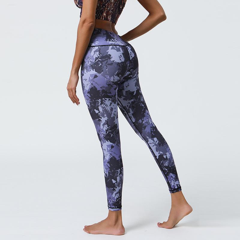 New yoga pants high waist hip lift printed leggings women's summer sports fitness pants thin