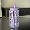 Kawaii Water Bottle Aesthetic Tumbler For Ice Coffee Juice Tea Cute Bowknot Plastic Cups With Straw Lid Portable Drinking Bottle