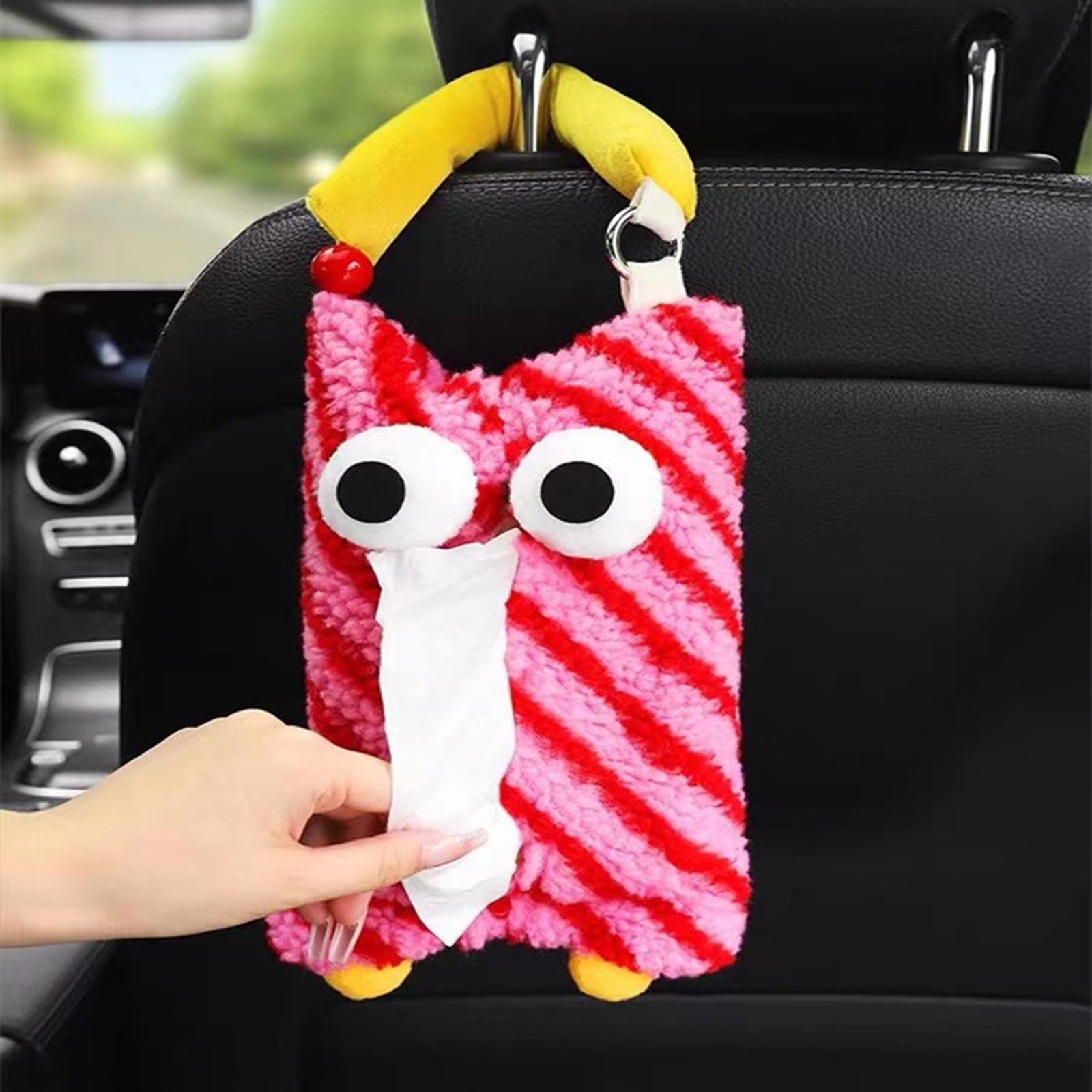 

AT53 Cartoon Cute Tissue Box Car Tissue Box Girly Plush Drawer Household Tissue Bag Hanging Tissue Box One Size