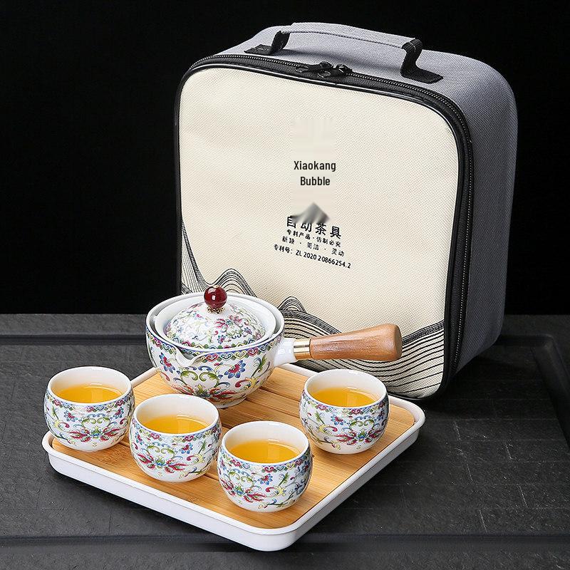 Xiaokang Portable Quick-Brew Travel Tea Set with Automatic Teapot