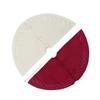 Red and Off-White Knitted Christmas Tree Skirt Decoration