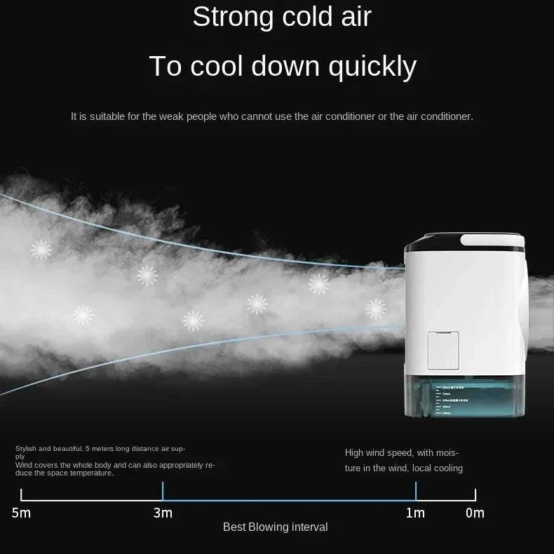 Air Conditioner Portable Fan Desktop Dual Spray Ultrasonic Atomization 3-Speed Mute Air Cooler Night Light Electric Fan