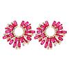 New Vintage Hollow Round Crystal Drop Dangle Earrings Trend Statement Rhinestone Ear Ring For Women Fashion Colorful Jewelry