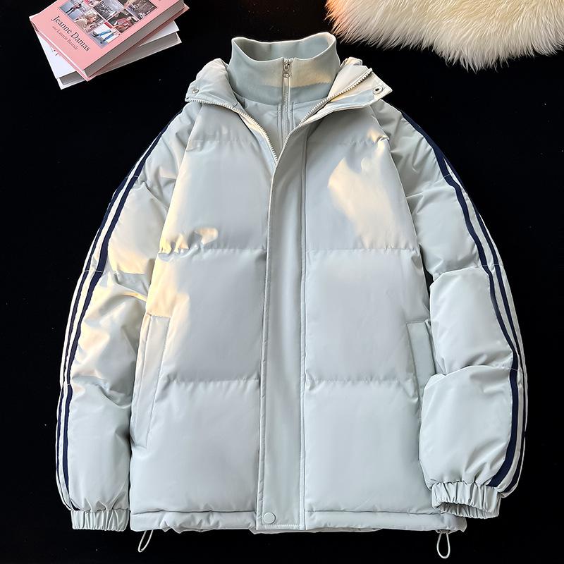 

Fake Two-piece Cotton-padded Clothes with Pull-up Stand-up Neck Cotton-padded Clothes for Men s Autumn and Winter, Piled and Thickened S