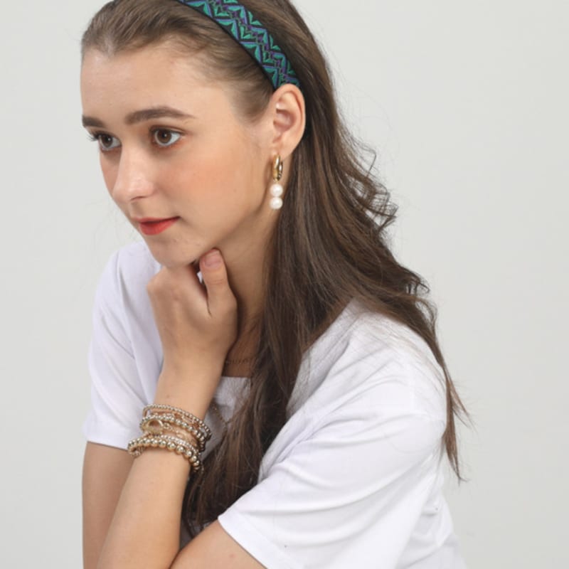 LALA African Pattern Hairband P-BLACK