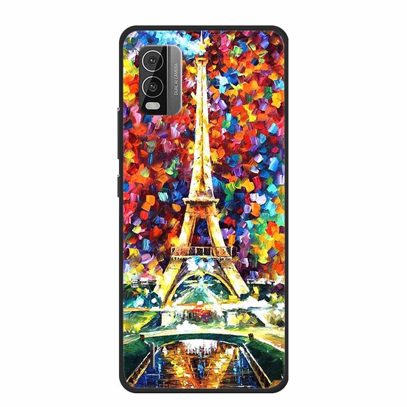 For Nokia C110 C210 C300 Case Soft black Silicone Bumper TPU Phone Wolf Cat Flower CaseS For C110 210 300 Shock proof Bumper TPU