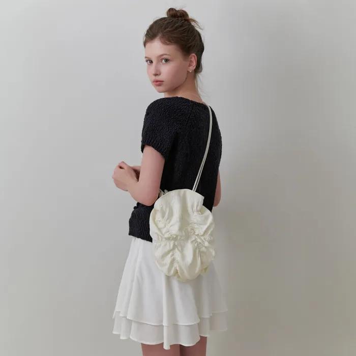 Bubble shirring bag (cream)