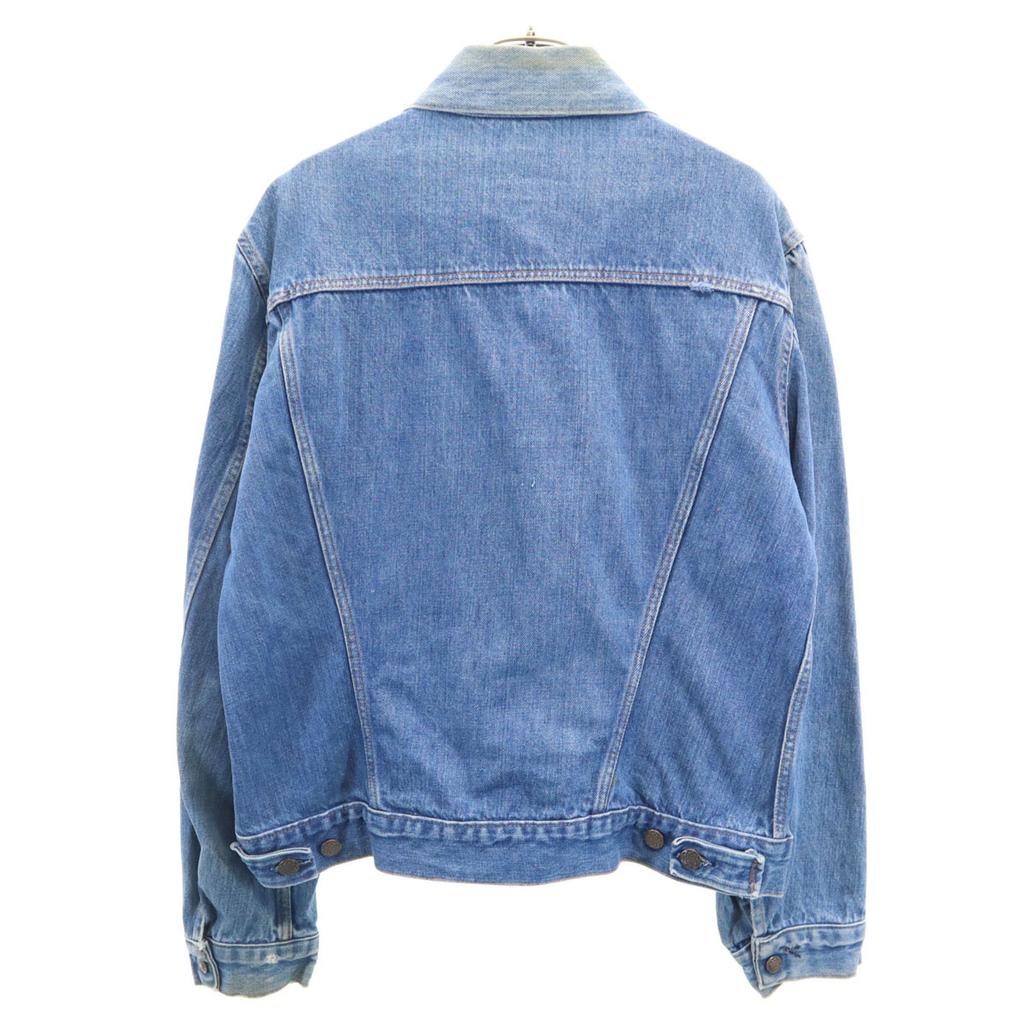 Triple LLL Brand 70s Vintage Denim Jacket Wash Blue Denim Jacket Trucker Men's Used