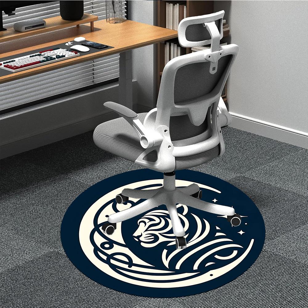 

1pc Tiger Moon Office Round Area Rug, Under Office Chairs Bedroom Living Room Home Decor, Room Deco, Available in Various Sizes 097 80cm by 80cm