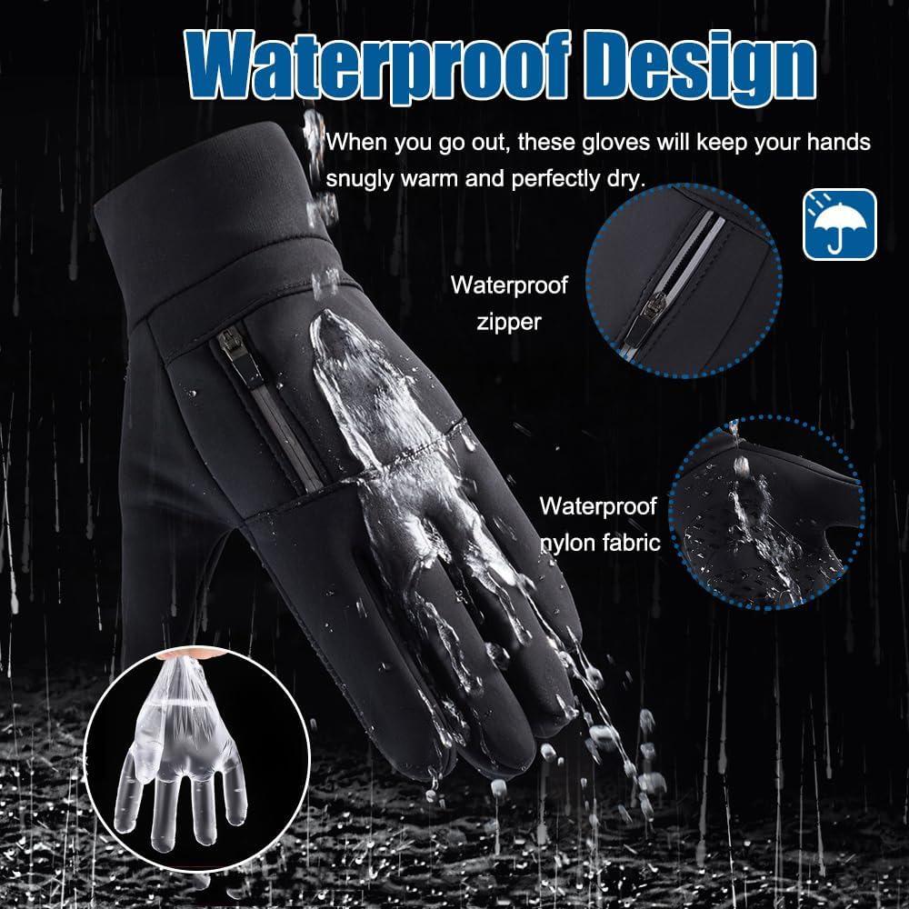Tralow Winter Waterproof Ski Gloves Men Women Touchscreen Snow Thermal Warm Cold Weather Cycling Running Hiking