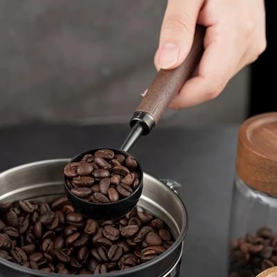 30ml Walnussholz Kaffeelöffel Edelstahl Langer Griff Messlöffel für Kaffee Esslöffel Küchenwerkzeug Café Zubehör