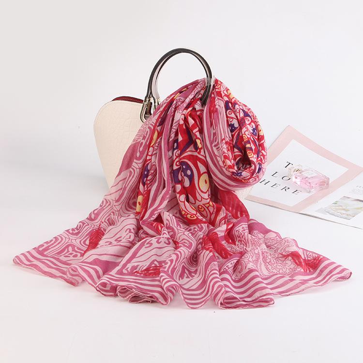 Twill Cotton Printing Cotton And Linen Ethnic Style Scarf Air Conditioner Warm Women'S Variety Sun Protection Shawl Silk Scarf