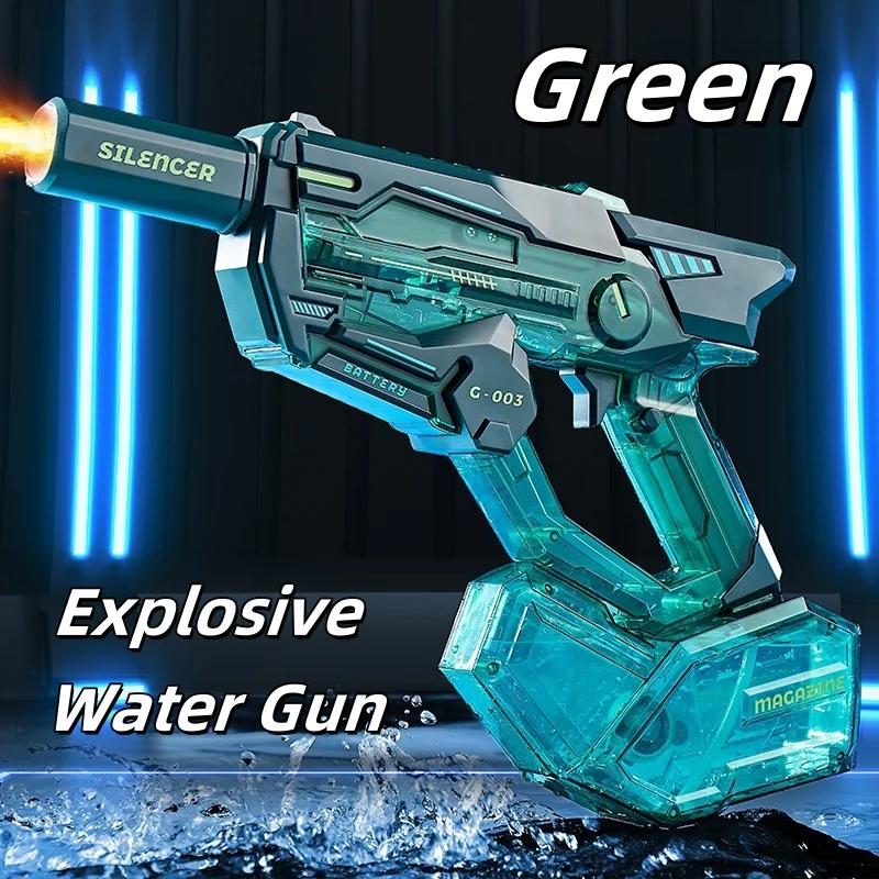 Electric Water Gun With Shiny Light And Muzzle Automatic Water Blaster For Summer Pool Outdoor Fighting Toys For Adults Young Boys