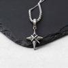 Minimalistische Sternkreuz Edelstahl Anhänger Halskette für Männer, Punk Hip Hop Unisex Halsbänder, Y2K Modeschmuck Geschenke