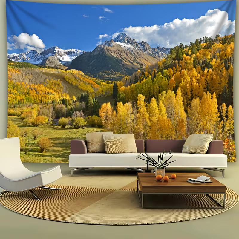 2D Scenic Nature Tapestry Colorado Autumn Mountains Wall Hanging Cloth