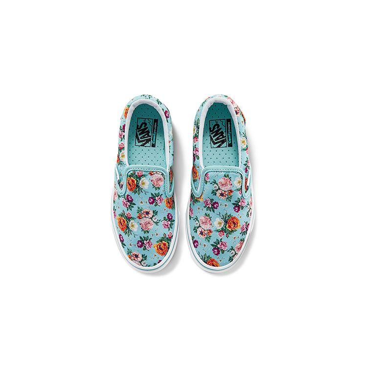 Vans Slip-On Canvas Casual Printed Lightweight Low-Top Kids Skate Shoes Kids sneaker Blue VN0A4U1S7U7