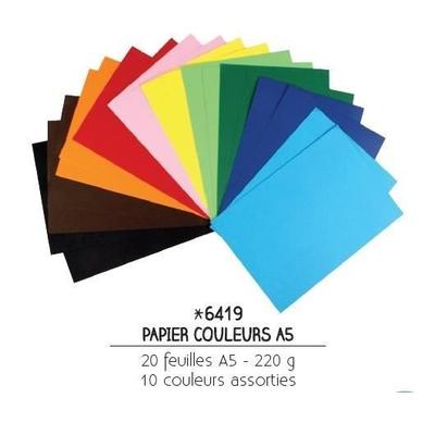 Dickes farbiges Papier - MegaCrea DIY - A5 - 220 g - 10 Farben - Mehrfarbig