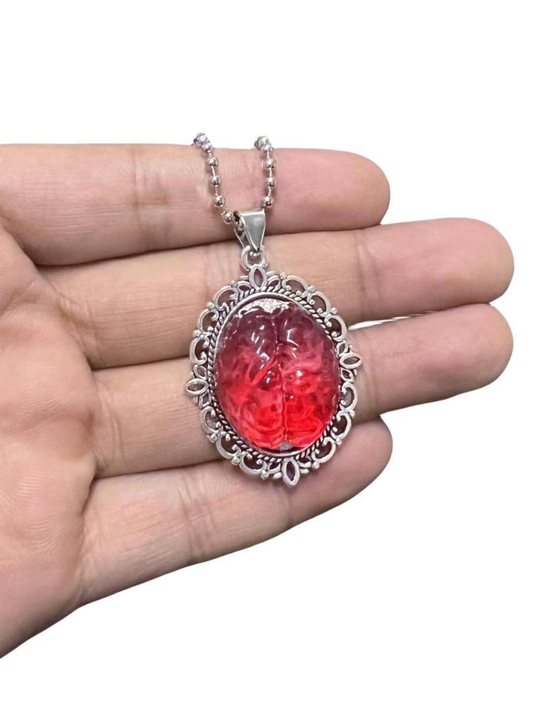 Gothic Heart Pendant Necklace With Alloy Material For Halloween Costume Accessory